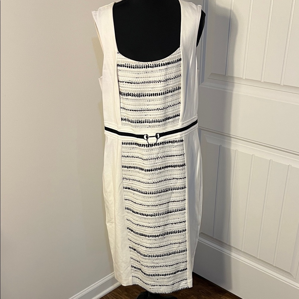 White House Black Market Monochrome Tweed Jacket and Dress - Picture 6 of 16